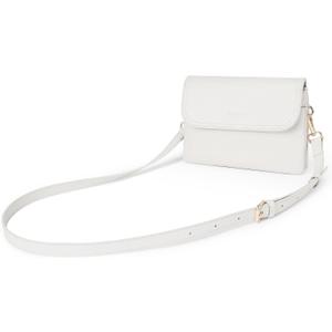 CHOLISS Small Crossbody Bags for Women, Vegan Leather Cell Phone Purse, Mini Travel Purse with Adjustable Strap (06 Classic White)