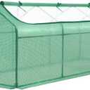 Quictent Mini Greenhouse, Portable Quick-Setup Small Tabletop Waterproof UV Protected PE Cover Shelter for Outdoors/Indoors W/ Raised Base for Garden Plant Seed Starting, 8 Stake, 95"x36"x36", Green