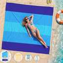 BYDOLL Beach Blanket 78''81'' 4-7 Adults Oversized Lightweight Waterproof Sandproof Beach Blanket Large Picnic Mat for Travel Camping Hiking Picnic(78" X 81", Blue-Mixed)