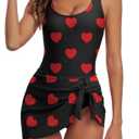 Century Star One Piece Swimdress Swimsuits for Women with Skirt Tummy Control Swim Dresses Bathing Suit Swimwear, XL