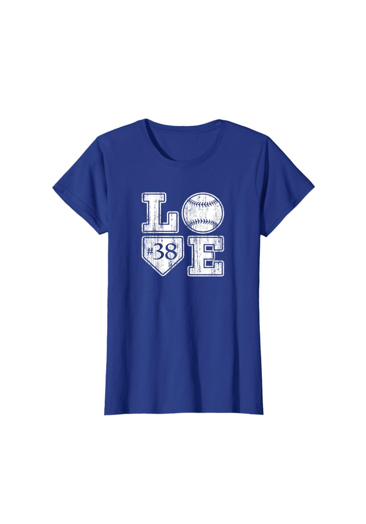 Womens LOVE Baseball Softball Mom Vintage Distressed Home Plate #38 T-Shirt, L