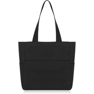 Afashor Women's Vintage Canvas Tote Bag Casual Hobo Shoulder Satchel Large Capacity Handbag (Black)