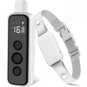 Bousnic Shock Collar for Dogs - Waterproof Rechargeable Dog Electric Training Collar with Remote for Small Medium Large Dogs with Beep, Vibration, Safe Shock Modes (8-120 Lbs) (Grey)