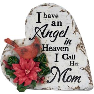 4 Inch Red Cardinal Memorial Gift - Resin Keepsake Ornament - Bereavement Sympathy Decor for Loss of Mom, Husband in Heaven - Cross-Shaped Remembrance Decoration