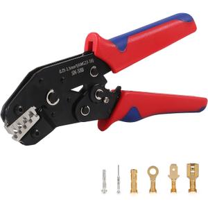 Crimping Tool Ratcheting Wire Crimper Tool for Non-Insulated Open Barrel Terminals 0.25-1.5mm² Crimping Pliers AWG 24-16, SN-58B