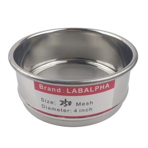 LABALPHA 250 Mesh Lab Sieves, Test Sieve #250 Mesh, 4'' Diameter, 304 Stainless Steel Wire Cloth (0.063mm)