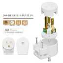 Right Angle Nema 5-15P 15A 125V AC Plug, [ETL] Easy Assembly 90 Degree USA Canada Male DIY Rewirable 12 Directions Adjustable AC Connector White 5-Pack AD0176-5