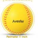 Avesfer Practice Foam Softballs 11 inch with Mesh Bag Soft Oversize Foam Baseballs Safely Training Batting Hitting Ball and Fielding Indoor Outdoor for Kids Teenager Players Pack 6