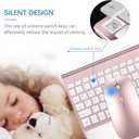 Wireless Keyboard and Mouse Ultra Slim Combo, TopMate 2.4G Silent Compact USB 2400DPI Mouse and Scissor Switch Keyboard Set with Cover, Batteries Included, for PC/Laptop/Windows/Mac - Rose Gold White