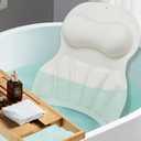 Bath Pillows for Tub, Bath Pillow Luxury Bathtub Pillow, Quick Drying 4D Silicone Bath Tub Pillow with 35 Non Slip Suction Cups, Bath Accessories Spa Gifts for Women Men, White