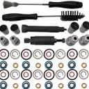KIPA Injector Sleeve Cup Removal Tool & install kit for Ford Powerstroke 6.0L 2003-2010 with 8Pcs Injector Sleeves 8Pcs Injector Orings Stainless Maintenance brush Durable # 3302