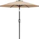 AreShark 7.5FT Patio Umbrella Table Market Umbrella with 6 Sturdy Ribs, Button Tilt/Crank, Heavy-Duty Outdoor Umbrellas for Pool, Deck, Garden and Backyard, Beige