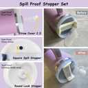 2 x Stanley Cup Accessories Set,Including 2 Pcs 0.4in Straw Cover, 1 Silicone Spill-Proof Stopper Set of 3, 1 Name ID Letter Handle Charm, 1 Silicone Cup Boot Fits Stanley 40&30 Oz Tumbler (M)