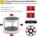 2 Pack, 2 Tier 10" Turntable Lazy Susan Spice Organizer - Rotating Seasoning Rack Spinner for Pantry Cabinet Kitchen Countertop, Table Top Organizing - Multiuse Two Tier Rotating Organization Rack