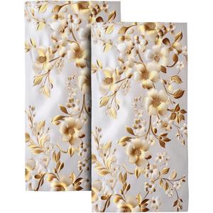 Cute Bath Hand Towels Set, Soft Absorbent Retro Golden Floral Decorative Hand Towels for Bathroom Gym Hotel Spa Home Flowers Towels,House Warming Gifts for Women Friends (14"x28") Cute Bath Hand Towels Set, Soft Absorbent Retro Golden Floral Decorative Hand Towels for Bathroom Gym Hotel Spa Home Flowers Towels,House Warming Gifts for Women Friends (14"x28")