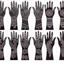 Henna Tattoo Stencil Kit, 12 Sheets Temporary Tattoo Templates for Hand,Large Indian Temporary Tattoo Stickers