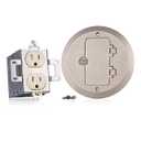 Leviton 15 Amp 1-Gang Floor Box Assembly, Commercial Grade, Tamper-Resistant, Self-Grounding, 25251-TFN Nickel