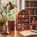 DoubleFill Trinket Shelf Wooden Shadow Box, Arch Shelf, Brown, 10" X 15"