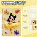 A5 3D Glossy Cover Spiral Notebook  Cute Hardcover Notebook with 160 Pages/80 Sheets  Kids School Notebook  Gift Notebook for Girls & Boys  Butterfly Ballerina