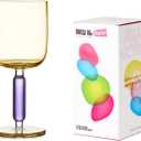 MU16 Jelly Collection large wine glass Crystal Wine Glasses 12.5 oz  Lead-Free Drinking Glasses for Easter, Parties, Weddings, and Anniversaries Frosted Berry