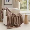 EVERGRACEHOME Chunky Chenille Knit Throw Blanket for Couch, Soft Luxurious Moss Stitch Chair Blankets for Bed, Cozy Decorative Farmhouse Knitted Throws for Sofa, Rosewood, 50" x 60"