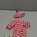 Red and White Striped Dog Halloween Costumes 2 Pcs Puppy Jumpsuit with Hat for Halloween Party (Red and White, Small)