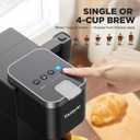 Tastyle Single Serve Coffee Maker with Built-in Detachable Milk Frother, Iced and Hot Coffee Machine for K Cup & Grounds, 40oz Removable Water Reservoir, 6 Cup Sizes, Fits 7.3" Travel Mug, Black