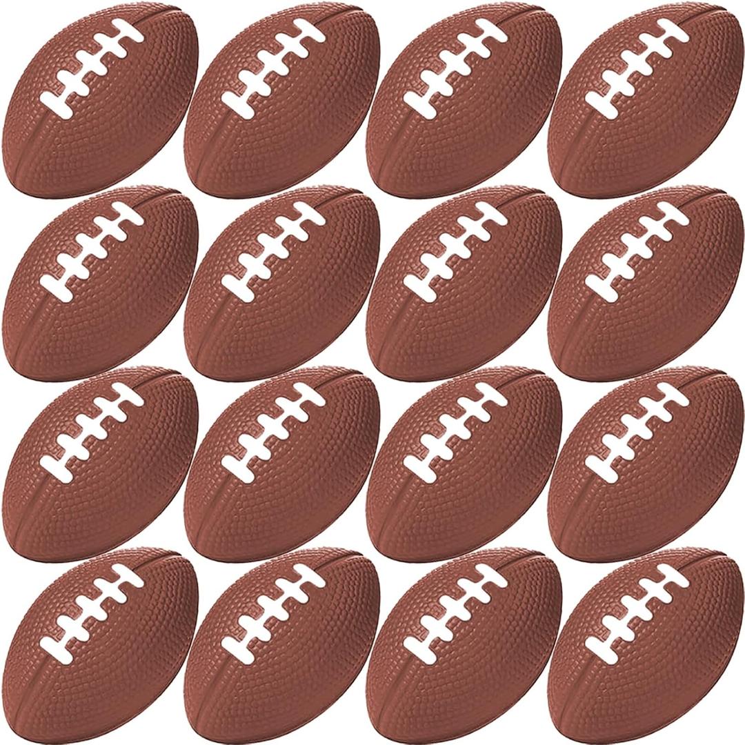 Oleitodh 36 Pcs Mini Football Sports Stress Ball Bulk 4 inch Mini Foam Sports Ball Kids Adults Football Sports Party Favor Ball Small Relaxable Balls for School Carnival Reward Party Bag Gift Fillers
