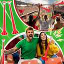 Kathfly 12 Pcs Vuvuzelas Stadium Soccer Horn 28 Inch Collapsible Hockey Blow Stadium Noise Maker Loud Sound Handheld Sports Horns Noisemaker for Sports Football Events Parties Accessories(Red)