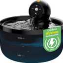 Cat Water Fountain Wireless Cordless: Cat Fountain for Drinking Battery Operated - 88oz/2.6L Black Pet Water Fountain Rechargeable - Quiet Cats Water Bowl Dispenser with Motion Sensor - Small Animals