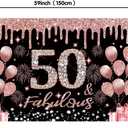 47PCS 50th Birthday Decorations for Women, Happy Birthday Banner With Balloons,Backdrop, Cake,Cupcake Toppers.Black Rose Gold 50th Birthday Party Decorations for Women.