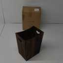 ETELI Wood Waste Basket Small Trash Can for Office Rectangular Trash Can Decorative with 2 Handles for Bathroom Bedroom Kitchen Hotel (Brown)