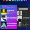 Upgraded 4PCS Wireless LED Strobe Lights for Car, 8 Colors Interior Car Lights with Remote Control, USB-C charging Warning Light for Car Motorcycle Drone Bike Decor