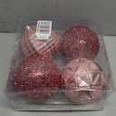 Large Pink Christmas Ornaments 5.9 inch Pink Christmas Balls 4 PCS Decorative Hanging Ornaments Large Christmas Tree Balls Ornaments for Home Party Holiday Xmas Gifts