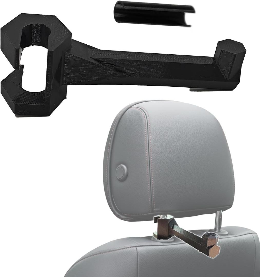 Universal Bow Hanger for Truck SUV, Bow Holder Twist-On 3.0 with Spacer Ring Headrest Mount , No-Tool Quick Install, Hunting Archery Bow Beam Holder Accessories for Hunters Buddy (Black)