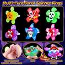 SpringFlower 24 PCS Party Favors for Kids, Glow In The Dark Halloween Toys Bulk, Light up Rings Halloween Toys For Goodie Bags Filler, Basket Stuffers, Trick or Treat,Classroom Reward