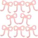 8 Pcs Pink Bow Balloons Foil Bow Party Decorations for Girl Women Birthday Balloon Decorations Bridal Engagement Wedding Decor Baby Shower Holiday Party Supplies