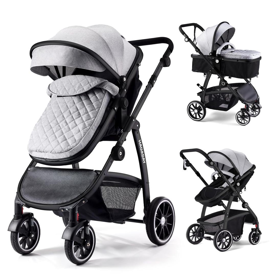 Baby Stroller, 2-in-1 Reversible Toddler Seat with Lie-Flat Mode