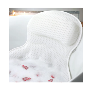 Bath Pillow Bathtub Pillow, Luxury Bath Pillows for Tub Neck and Back Support, Bath Tub Pillow Headrest with Soft 4D Mesh Fabric and Non-Slip Suction Cups, Relaxing Bath Accessories Spa Gifts