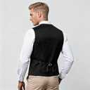 BABEYOND Men's Suit Vest Slim Fit Waistcoat Business Dress Vests for Suit Tuxedo (Black, M)