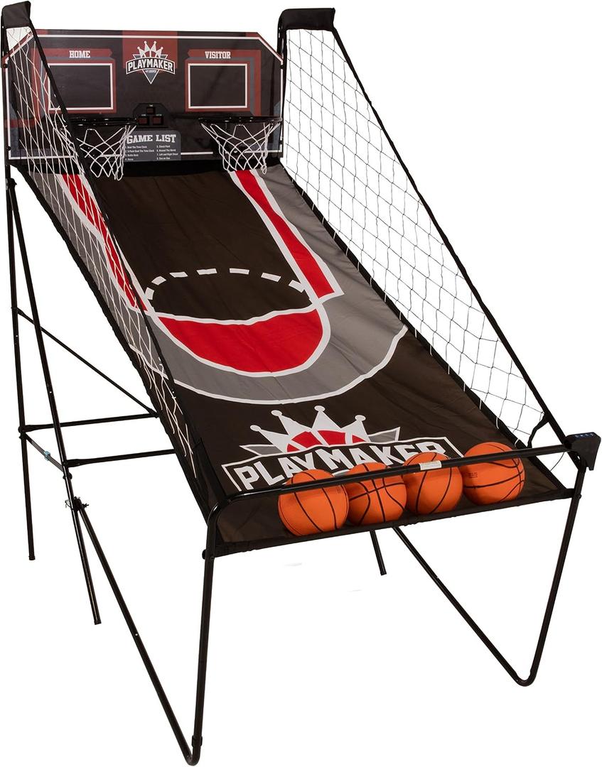 Triumph Playmaker Shootout Basketball Arcade Game – Electronic Scorer, LED Display, 8 Game Modes, 4 Balls, Pump & Quick Connect Frame – Fast-Paced Indoor Fun for Kids, Teens & Family Game Nights