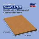 BOX USA 30" x 48" 5-Pack - Large Card Board Sheets for Packaging, Layer Separation, Shipping, Mailing, Packing, and Protecting Products from Forklift Damage