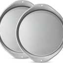 Pizza Pan - 14 Inch Nonstick Pizza Pan for Oven with Widen Handles for Cooking, Baking, and Grilling - Durable, Even Heating, Long-Lasting Kitchen Cookware (2, Grey) 