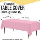 Exquisite 66% Thicker Premium Plastic Table Cloth Rectangle Table Cover 0.5 Mil 12 Pack Pink Table Cloth 54 Inch x 108 Inch Disposable Tablecloth Won't Tear Easily Like Cheap Thin Brands