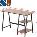 SHW 43-Inch Home Office Trestle Computer Desk with Open Storage Shelves, Walnut, 43D x 20W x 30H Inch