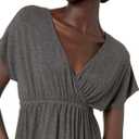 Amazon Essentials Women's Surplice Dress (Available in Plus Size) (XX-Large, Charcoal Heather)