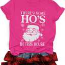 Christmas Santa Shirts for Women Merry Christmas Snowflake T-Shirt Xmas Holiday Tops (Pink, S)