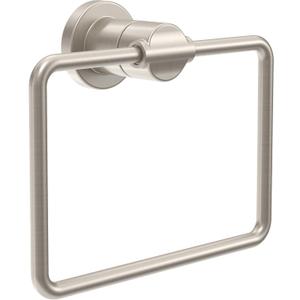 Delta Nicoli (1-Pack) Hand Towel Holder SpotShield Brushed Nickel Towel Racks for Bathroom Wall Square Towel Ring Holder for Bath Towel Hanger for Kitchen, Bathroom Accessories NIC46-DN