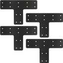 4 Pcs T Post Timber Brackets,Post to Beam Connector for 6x6 BracketsDurable Steel Material Bracket, Versatile ConnectivityBlack 12*8 Inch