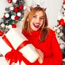 WLLHYF Reindeer Antlers Headband, Animal Ears Antler Headband Cute Deer Ear Hairband for Halloween Christmas Festival (White)